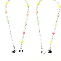 Multicolour Hearts Acrylic Beads Style Adjustable Women Bra Shoulder Strap for Strapless Bra,Dresses & Tank Tops | Beaded Women Body Jewelry |Decorative Bra Strap for Women and Girls-image-73