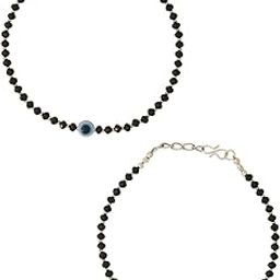 Jewellery Combo of 2 Black Beads Evil Eye Fashion Anklet For Women & Girls Stylish Latest (2P-AYJ7_Z)- For Women & Girls Stylish Latest-22