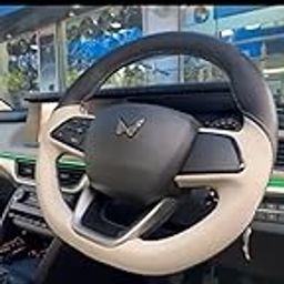 Mahindra All Cars Premium Leather Steering Wheel Cover, Dual-Tone Black and Beige-image-11