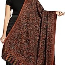 Women's Kani Woolen Shawl, Floral Weaving Jaal Patterns, Wool Feel Soft Shawl for Winter 40x80 inches-picture-12