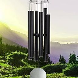 Paradigm Pictures 30.5 inch Big Wind Chimes for Home Balcony Positive Energy- Positive Energy Items (Black 6 Pipe Wind Chime)-image-18