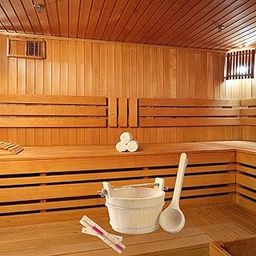Wooden Sauna Barrel and Ladle SPA Steaming Bathroom Tool for Sauna Bath Home-12