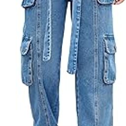 Collection Women Cargo Jeans | High Waist Stretchable Wide Leg Loose Fit Denim| Boyfriend Cargo Jeans for Women-image-41