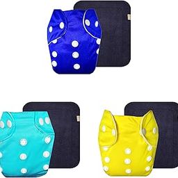 Dumbledo Lite Cloth Diaper with Black Insert (Pack of 3) | Soft & Gentle | Leakproof | Adjustable Snaps | Perfect for Indian Summers | 3 Months – 2 Years | Unisex Baby-image-2
