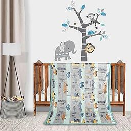 Florida All Season Ac Baby Blanket Swaddler Wrapper Flannel Soft And Comfortable For 0-5 Years Babies With Adorable Prints And Designs, 350 tc,Grey-image-91