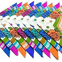 Premium Cotton Handkerchiefs - 11*11 Colorful Prints for Women/Girls (Pack of 09, Multicolor. Designs Will Vary as per Availability-17