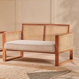 MAYOOR ART Solid Wooden Sofa for Living Room | Cane Sofa for Home & Office | 2 Seater Sofa in Natural Finish-image-69