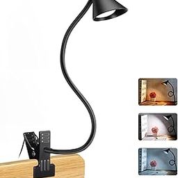 LiFMIRA Clip on Light USB Reading Light 3 Color Modes 10 Brightness Levels Eye Care Clamp Light Flexible Gooseneck Dimmable Reading Lamp Clip on Lamp for Bed Headboard Desk Bedside Dorm (Black)-31