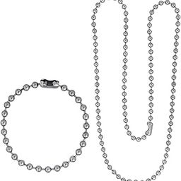 Stainless Steel Bead Mala with Matching Bracelet for women and men (Silver)-image-24