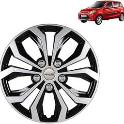 PRIGAN Alto 800 12 Inch Wheel Cover/Wheel Cap Black Silver 12", for Alto 800 (Set of 4 Pcs) (Press Fitting) Model- Vision_DC_12-image-33
