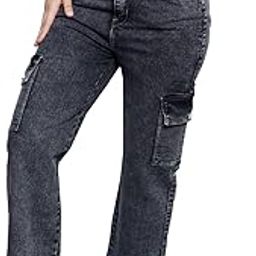 Stylish Denim Cargo 6 Pocket Jeans for Women/Girls-image-43