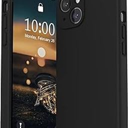 mobistyle Designed for iPhone 13 Cover Soft Liquid Silicone Slim Protective Shockproof with Anti-Scratch Microfiber Lining Phone Back Cover Case (Black)-picture-28