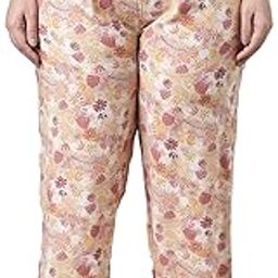 Viscose Women's Printed Mid Rise Casual Style Lounge Pants-35