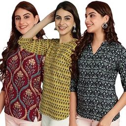 Women Combo Tunic Top for Women ll Fancy Crape Girls Top's ll Regular Fit Casual top (Pack of 3)-image-57