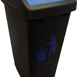 CELLO Plastic Garbage Swing-Lid Dustbin 48 Ltr, Black-Blue-19