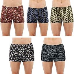 Men's Cotton Originals Trunk Snug Fit Solid Innerwear - Crazy Trunk (Pack of 5) Anti Bacterial Pack of 5-39