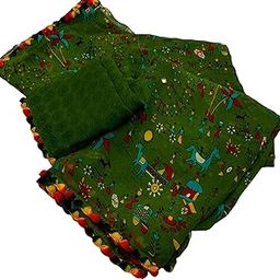 SATRANGI GEORGETT BEST WARLI PRINT SAREE WITH BLOUSE AND BORDER_VDC129-picture-24