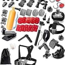 yantralay 40-in-1 Action Camera Mount Kit for Hero 13/12/11/10/9/8/7/6/5 SJCAM, Osmo Action 3 & 4, Insta 360 & More - with Selfie Monopod, Straps, Mounts & Tripod Adapter (41 Items)-26