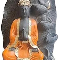Art Mania Casade Steps Fiber Indoor Outdoor Fountain with Led Lights for Home Decor and Office Decoration Or Gifting (Buddha: 32 x 24 x 70 cm) (Multi)-image-40