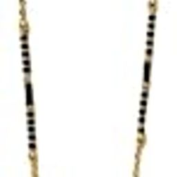 Gold Tone Mangalsutra Chain for Women | Traditional Black Bead with Double Ring Pendant | Fashion Jewelry For Women-image-58