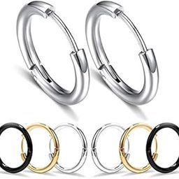Earrings men boyfriend girls women gents ear studs for men Stainless Steel Piercing Clip on Screw Bali Pierced Hoop Stud Huggie Magnetic earrings for boys silver black gold blue boys earrings-25