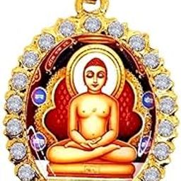 Unisex Stainless Steel Oval Shape Diamond Nug Engraved/Studded Hindu God Lord Shri Mahavir Swami Maharaj Religious Locket Pendant Necklace-image-8