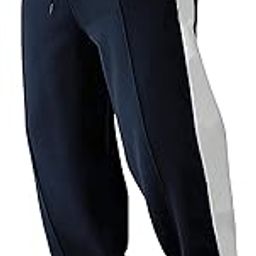 Mens Colorblock Navy and White Loose Fit Trackpant-image-58