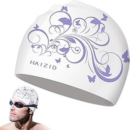 F FABOBJECTS® Swim - Thicken Silicone Swim for Long Hair - Printed Design Keeps Hair Clean Fit Long Hair Short Hair Swim s Men-67
