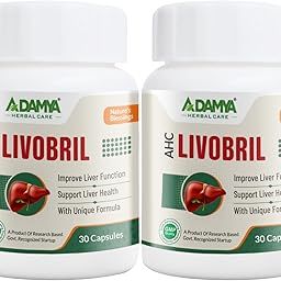 Adamya Herbal Care AHC Livobril Capsule Well-documented And Time Tested Extract Of Herbs Treating Acute And Chronic Liver Diseases, Including Liver Cirrhosis - 30/60 Capsules (Pack Of 2)-30
