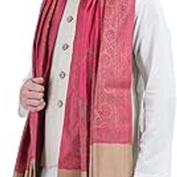 Men's Ambi Border Design Kashmiri Woolen Jamawar Shawl/Stole for Winter-picture-7