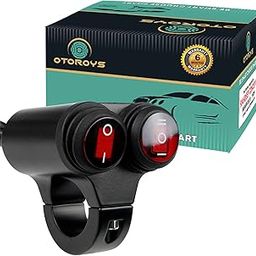 OTOROYS 6 Months Warranty Motorcycle, Scotty, Bike,Handlebar Dual Button CNC Metal 12V Switch Control for Headlight, Fog Light, Horn, Hazard Control with Indicator Light (With Light Button)-picture-22