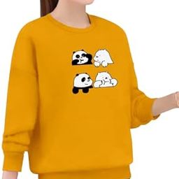 G7 Collection Women's Four Panda Printed Full SILVED T-Shirt(M,Yellow)-image-10
