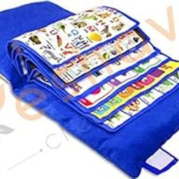 Keshav Creation Cotton Baby Boy Baby Girl Learning Pillow Book For Kids - Printed Velvet Soft Toys Pillow, Blue, Single-12