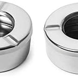 Stainless Steel Ashtray for Cigarette Ash Holder Tray with Lid for Home, Office and Bar (PACK OF 10)-image-83