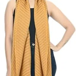 manra Women 100% Acrylic Soft Feel Casual Winter Wear Striped Knitted Premium Muffler (WOMEN FISH BONE MUFFLER)-picture-45