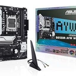 ASUS B650M-AYW WiFi AMD B650 Micro-ATX Motherboard with DDR5, PCIe 5.0 M.2 Support, HDMI, Realtek 2.5Gb Ethernet, Wi-Fi 6, Rear USB 10Gbps Ports, Front USB 5Gbps Type-C, SATA 6 Gbps-26
