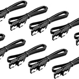 Steko {Pack of 10 Pieces) SATA Data Cable 6 Gbps with Locking Latch for Internal Hard Disk Drive, SSD, HDD & DVD Writer-image-58