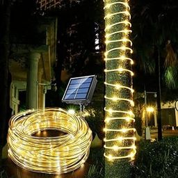 Homehop Decorative Solar Light 200Leds Waterproof String Pipe Lamp for Outdoor, Garden, Home Decor, and Tree with 8 Lighting Modes ‎Warm White,800Mah(20 M ABS+PC)-image-6