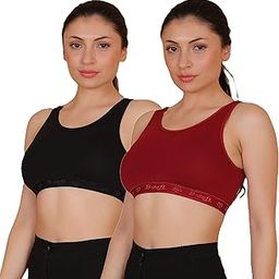 Cotton Lycra Sports Bra for Women | Daily Use | Non-Wired | Non-Padded | Seamless Bra | Full Coverage | Suitable for Gym,Yoga,Workout-picture-12