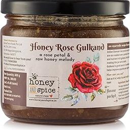 Honey and Spice Rose Gulkand with Finest Rose Petals (400g) | Natural Fragrance and Flavour Damask Rose | Pure Rose Petal Jam With No Artificial Flavors | Natural Coolant | A Healthy Dessert | Raw and Pure | Natural and Original | Unprocessed-picture-15