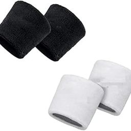 STEFFER Traders Wrist Sweat Band, Men & Women, Black and White, 3 Inch, 2 Pairs-image-16