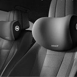 New Car Seat Back Head Rest Memory Foam Pillow Car Neck Pillow for Driving with Adjustable Strap Breathable Removable Cover Neck Pain Relief for Long Drive (Pack of 1)-image-2