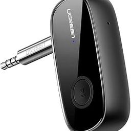 UGREEN Bluetooth Receiver, Wireless Bluetooth 5.0 Car Adapter Portable Wireless Audio Adapter 3.5mm Aux for Music Streaming Sound System Speaker, Headphones, Hands-Free Car Kit with Microphone-1