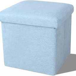 PRIME PICK Hessian Storage Stool Blue – Multi-Purpose Storage Stool with Cushion Seat, Durable & Stylish Storage Solution for Living Room, Bedroom & Entryway (PP-450) Light Green Pack 1-1