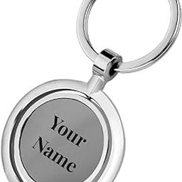 Personalised Metal Rotating Keychain, 27mm Engraving Size, Double-Sided Customisation.-55