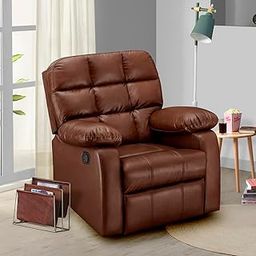 Sleepyhead RX5 - Single Seater Leatherette Manual Recliner with Durable Spring Support | Stylish Upholstery | Snug Fit for Luxurious Comfort (Glossy Sandy Swag) Brown-22