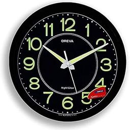 Oreva AQ-1837 Night Glow Round Plastic Analog Wall Clock (30.6 cm x 4.25 cm x 30.6 cm, Black)-picture-1