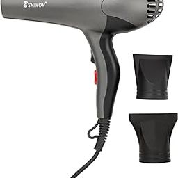 SHINON SH-8165 Professional Hair Dryer 3000 Watts 3 Heat Setting (Hot/Cool/Warm) 2 Speed Setting with Styling Concentrator & Smoothing Nozzle Overheating Protection, Styling Tool cool & hot Air, Black-image-94