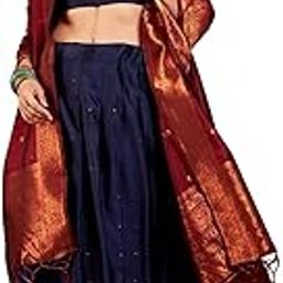 Women'S Navy Blue Semi-Stiched Designer Weaving Work Banarasi Silk Lehenga Choli (MRSSKTMNU17687)-image-8