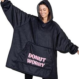 SNOOG Oversized Wearable Blanket Hoodie for Men & Women - Cozy Sherpa Hoodie Blanket - Hooded Blanket Sweatshirt w/Pocket-image-3